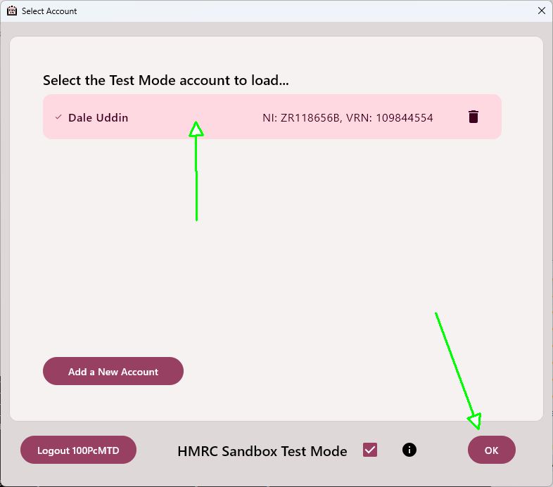 100PcMTD select account